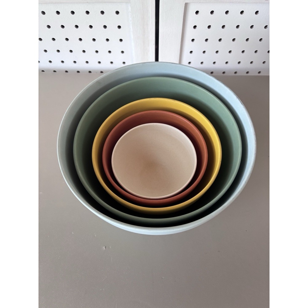 Bamboozle 5Pc Nesting Mixing Bowls Set Earth Tones Sustainable Melamine